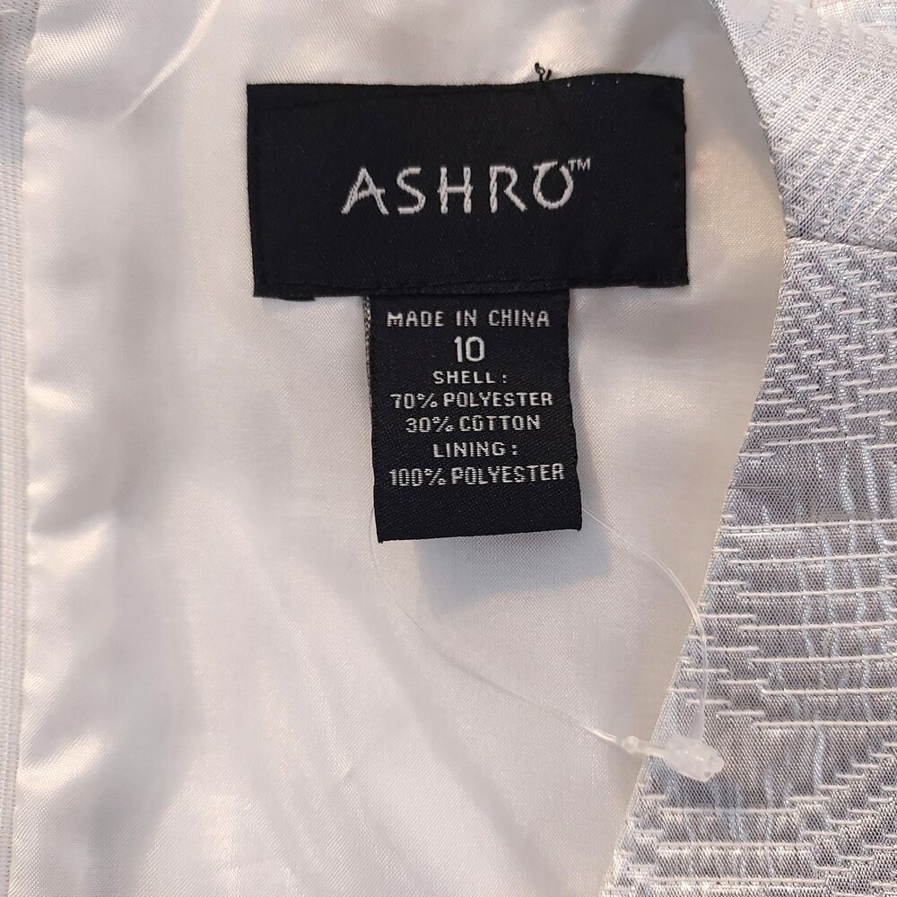 ASHRO Dress Jacket 2pc Set Sz 10 Silver Event Party Church Work Office Fall - Picture 16 of 16